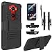 Droid Turbo Case, Circlemalls™ Dual Layers [Combo Holster] and Built-in Kickstand Bundled with Dual Layers Protection Hybrid Shockproof Phone Case and Stylus Pen for Motorola Droid Turbo XT1254-Black