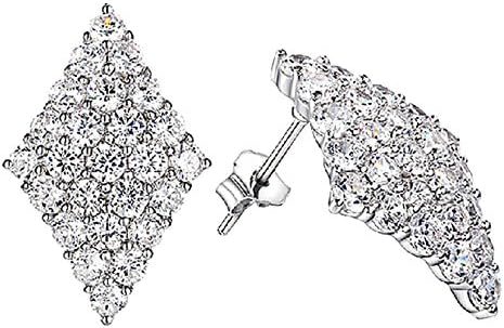 Pink Universe Elegant CZ Earrings Studs Silver 2 pcs in 1 Pair