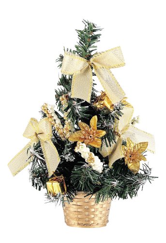パール金属 ハッピー サンタ クリスマスツリー (S) ゴールド D-3183