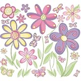 Instant Murals Butterflies and Flowers Peel and Stick Wall Stickers Mural 51qzbVsnQYL. SL160 Instant Murals Butterflies and Flowers Peel and Stick Wall Stickers Mural