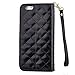 Towallmark(TM)Bling Diamond Card Leather Wallet Flip Case For iPhone 6 Plus (Black)