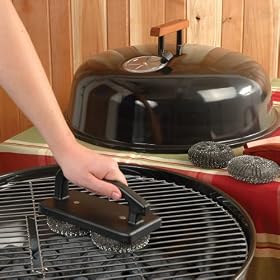 Charcoal Companion Double Head Scrubber Grill Brush with Refills, short handle by 