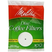 Melitta Coffee Filters for Percolators, White (3.5-Inch Discs), 100-Count Filters (Pack of 24)