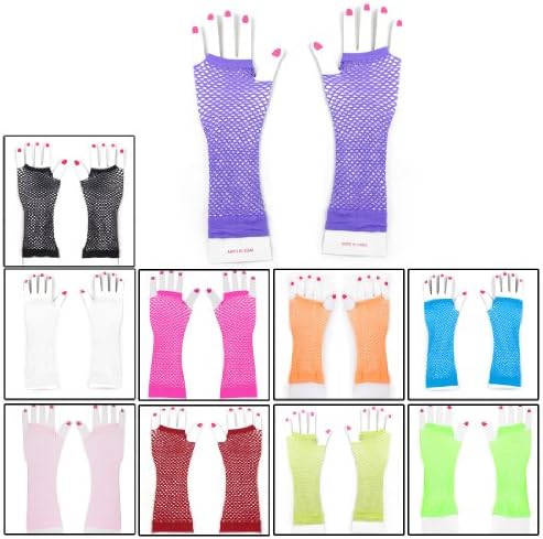 Pair Elastic Mesh Fishnet Elbow Fingerless Goth Arm Warmers for Women