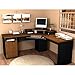 Bestar Hampton Wood Home Office Corner Computer Desk in Tuscany Brown