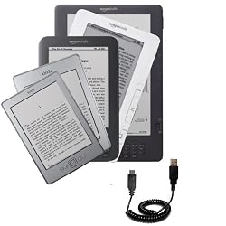 Coiled USB Cable for the Amazon Kindle / DX / Touch / Keyboard (WiFi and 3G) with Power Hot Sync and Charge capabilities - uses Gomadic TipExchange Technology