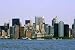 Lower Manhattan in New York City and the Hudson River. - 36"W x 24"H - Peel and Stick Wall Decal by Wallmonkeys
