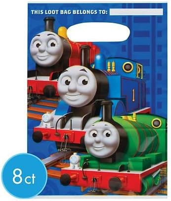 Thomas & Friends Set of 8 Loot Bags ~ Percy, Thomas & James Lined Up!