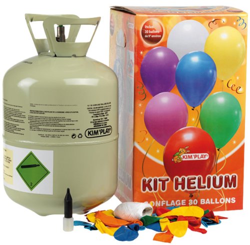 Kim'Play - 1200 - Décoration - Bonbonne d'hélium - 30 Ballons