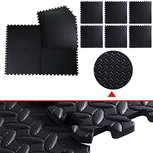 48 Sq Ft EVA Foam Floor Interlocking Gym Mat Black