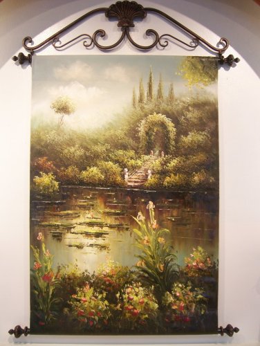 Lily Pond Original Oil on Canvas Hand Painting Tapestry