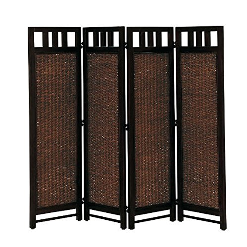 サンフラワーラタン スクリーン パーテーション ウォーターヒヤシンス 籐 4連 SW224CF アジアン ブラウン SW22-4CF