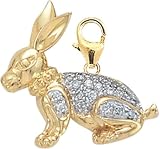 14k Gold Diamond Rabbit Charm (1/10 cttw)