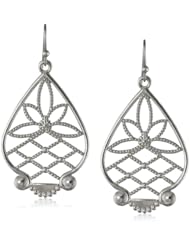 1928 Jewelry Silver-Tone Filigree Drop Earrings