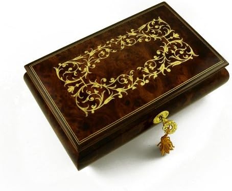 Contemporary Italian Musical Jewelry Box with Arabesque Design with 18 Note Tune-Lara's Theme (Dr.Zhivago)