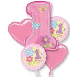 Hugs and Stitches Girl 1st Birthday Balloon Bouquet