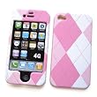 Apple iPhone 4 & 4S Snap-on Protector Hard Case Texturized "Pink Plaid" Design
