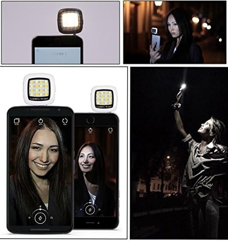 Hopezone Selfie Flash Fill Flash Light | Keychain Built-in Battery 3.5mm Portable 16 LED for Apple Iphone 6 5 4 and Ipad Mini 2 3 4 Air 2 (Black)