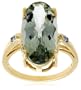 10k Yellow Gold Green Amethyst Ring, Size 6