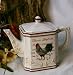 Brown Leghorn Rooster Porcelain Teapot