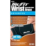 Tru-Fit Aerated Splint Wrist Brace Left, Black, One Size Fits All (Pack of 2)