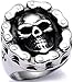 Men's Stainless Steel Big Skull Ring Bike High End Polished Silver Tone
