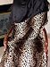 Leopard with Black Satin | Faux Fur Throw | 60 Inches by 70 Inches