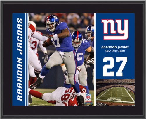 Mounted Memories New York Giants Brandon Jacobs 10.5 x 13 Sublimated Plaque
