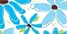 Art 4 Kids "Blue Pretty Petals" Mounted Art Print, 36"x18"
