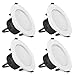 LE Pack of 4 Units 6W 3.5-Inch LED Recessed Lighting, 50W Halogen Bulbs Equivalent, LED Driver Included, 310lm, Daylight White, 6000K, 90° Beam Angle, Recessed Ceiling Lights, LED Downlight