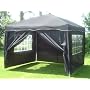 3x3mtr BLACK pop up Gazebo with Four side panels and bag