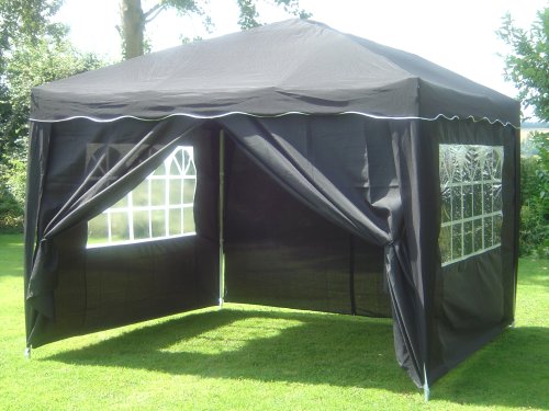 Buy 3x3mtr BLACK pop up Gazebo with Four side panels and bag online at Discounted New and Used prices. Delivered to your door with Off-The-Bookshelf.
