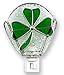 BANBERRY DESIGNS Shamrock Nightlight - Green Irish Night Light Decoration - Stained Glass St. Patrick's Day Decor