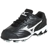 Mizuno Women's 9-Spike Finch Low G3 Cleat,Black/White,5 M