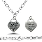 Mom Heart Tag Stainless Steel Necklace