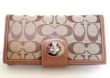 COACH Turnlock SIG CheckbookWallet 43613 - Khaki/Copper
