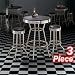Commercial Dining Tables - 3pc Black Wood Bar Table & Commercial Restaurant Chrome Black Swivel Barstool Set