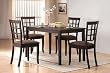 5 Pc Espresso Finish Dining Room Table Set