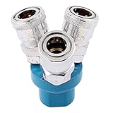 uxcell　12mmメスネジ－ 日東スタイル　3ウェイ　クイックコネクト　スプリッタ　空気圧エア継手