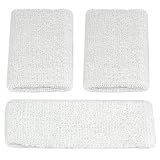 Beyondfashion Superior Sweatband Headband & 2 Wristbands - White