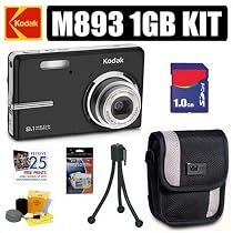 Kodak Easyshare M893 8.1MP Digital Camera (Black) + 1GB Accessory Kit