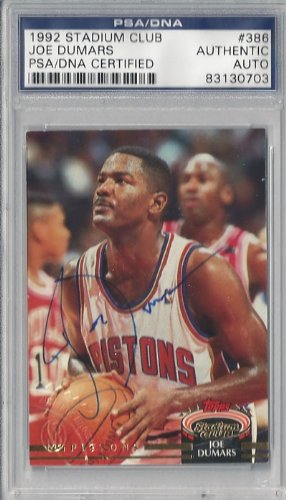 Joe Dumars Autographed/Hand Signed 1992 Stadium Club Card PSA/DNA Slabbed