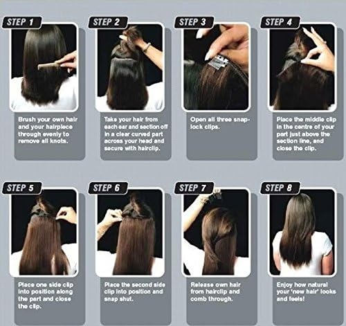 Full Head Clip In 100% Real Remy Human Hair Extension Highlight 7pcs Set #8/613 Light Brown Blonde Mix (22Inch)