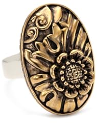 Barse Carved Two-Tone Ring