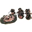 6 Black Chinese Jewelry Pouches Cinch Drawstring Gem Bags 8"