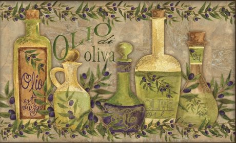 Olive Oil Kitchen Mat