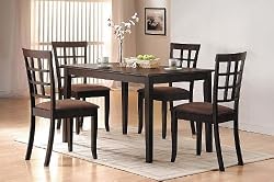 5 Pc Espresso Finish Dining Room Table Set