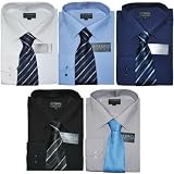 10 LOT: Eterno Italy Mens Classic & Stylish Dress Shirt & Neck Tie Sets (Size: 16)