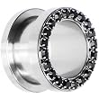 9/16" Stainless Steel Black Gem Screw Fit Tunnel
