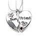 Soulbreezecollection Best Friends Forever Multicolor Heart Necklace Engraved Pendant